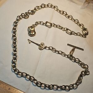Fancy Gold Chain Belt with Key and Lock Charm